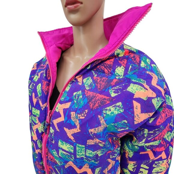 Vintage Columbia Reversible Down Puffer Jacket Womens Large - Picture 1 of 9